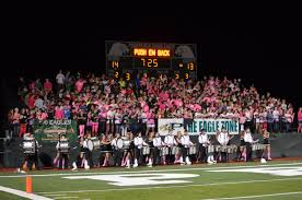 Prosper covers the student section in pink spirit wear at the Oct. 26, 2017,  varsity football game against The Colony. The theme supported Breast Cancer Awareness Month. The Cougars beat the Eagles 14-7. This years pink-out day will continue the same traditions, beginning with the elementary pep rally in the morning, continue with the high school one in the afternoon and then ending with a pink-out game against Dallas Jesuit at 7 p.m. in Eagle Stadium.
