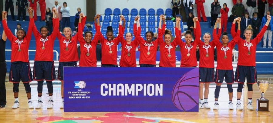 2017 U.S.A Womens U16 Olympic Team received gold medals in Argentina.