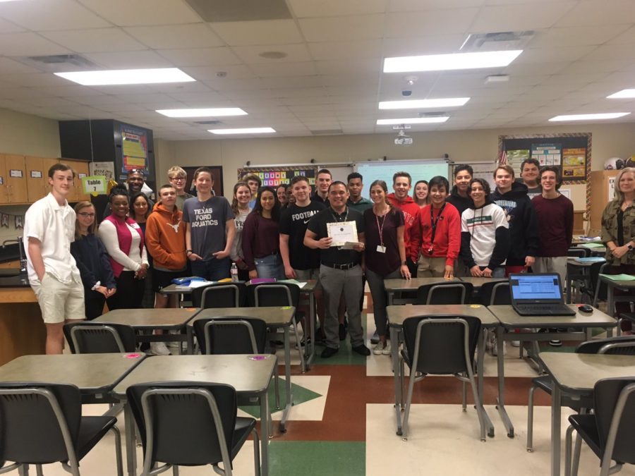 Mr. Evangelista is honored with the Star Polisher of the Month award. 