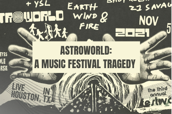 A graphic made by Neena Sidhu shows the Astroworld art from the 2021 festival. In the attached article, Sidhu discusses what happened at Astroworld and what people can learn from it. Astroworld was held Friday, Nov. 5 at NRG Park in Houston. 