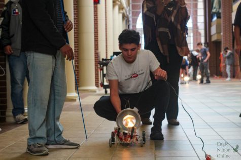 Engineering students build solar-powered cars to rays across hallway
