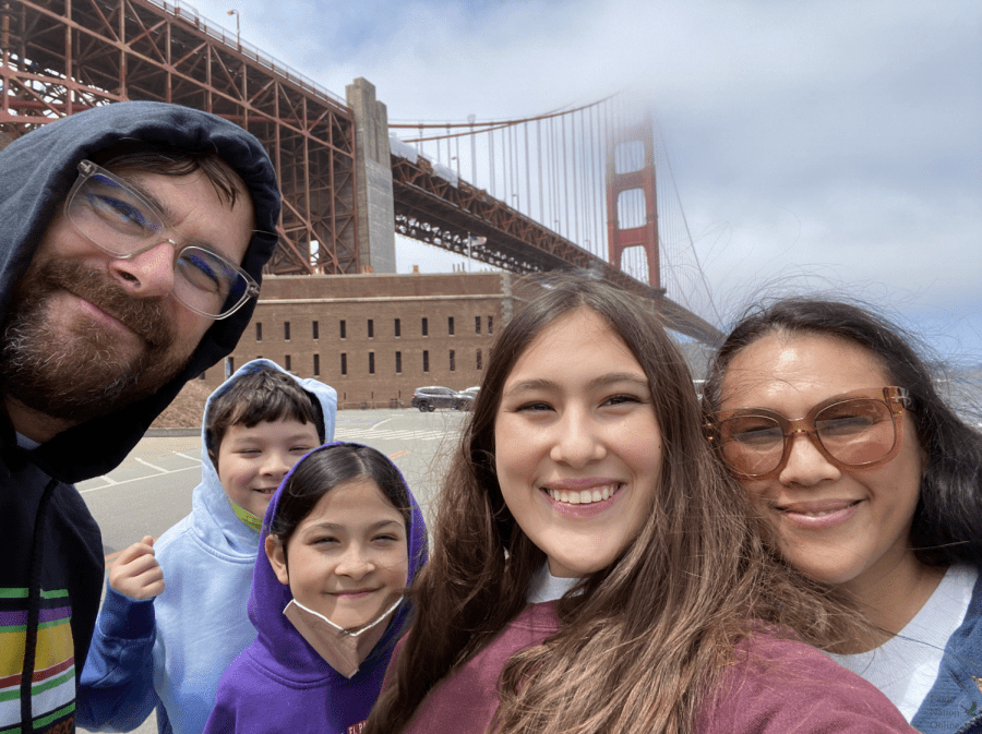 During a family trip, sophomore Kaya Miller and her family snap a picture. They took a trip to San Francisco over the summer and visited her family and friends. In her column, she writes about wanting to make more time for activities other than academics – like spending time with her loved ones.