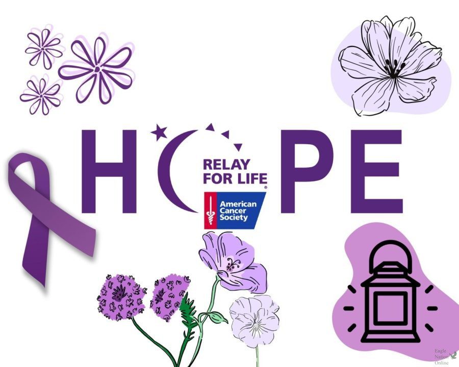 Using icons from Flaticon and graphics from Canva, flowers, luminarias and the American Cancer Society logo is shown. Prospers Relay for Life will take place on Friday. The event will run from 6 p.m. to 10 p.m.