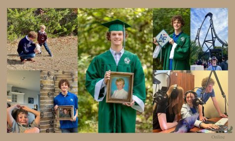 In the image above, a digitally constructed photo by Multimedia Director and senior Caleb Audia is shown. Photos of Audias friends, family and senior photos are displayed. I’m glad I wrote this one, Audia said in the column.