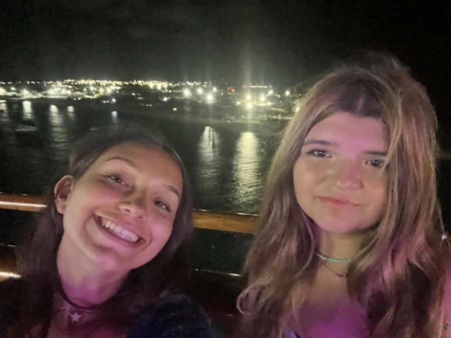 Overlooking the North Atlantic Ocean, sophomore Sofia Ayala and seventh-grader Michelle Ayala spend their last night on the Grand Turk Island. “This trip was a super special experience,” Sofia said. “I got to learn more about the Caribbean culture and explore the beautiful island.”