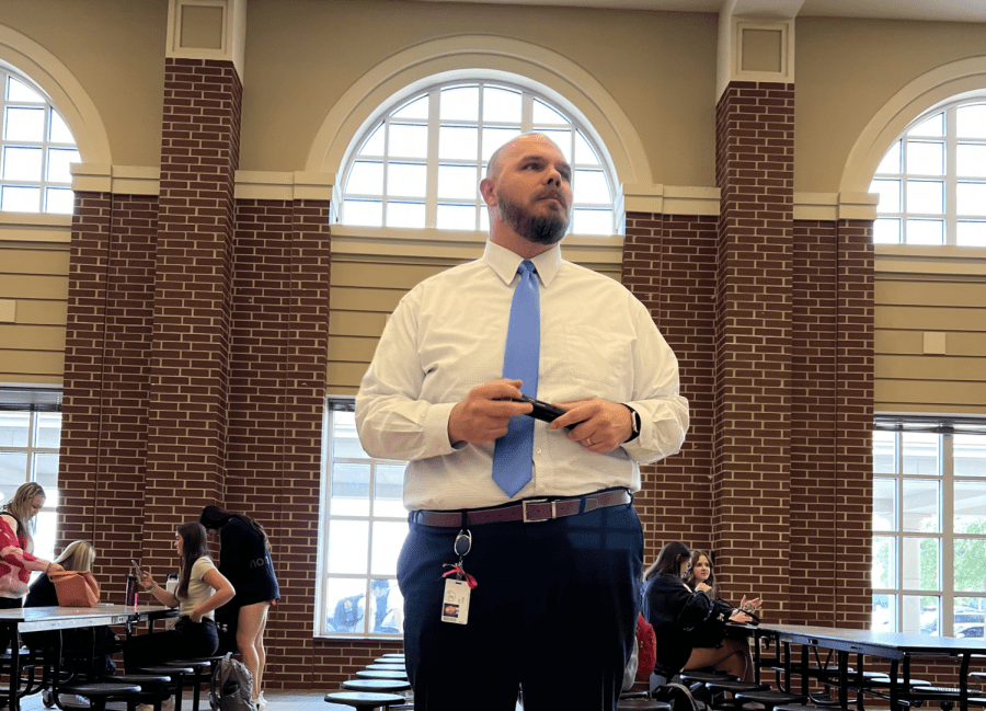 Walking around, Dr. Lute Croy monitors the lunchroom. Dr. Croy anticipates the school year, and hopes to lead the students to success. I want to be a part of in some way, helping develop the next generation of leaders. Croy said. We help each other grow as leaders.”