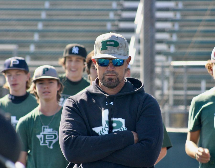 As he looks toward the field, baseball coach Scott Holder coaches his second period freshman baseball teams.  Holder works with the varsity teams at the end of the school day. It starts at 6:45 a.m., and it really doesnt stop,” Holder said. On game days, its even longer. Were out playing until probably 9:00 p.m. or 9:30 p.m., and get back at 10:30 p.m or 11:00 p.m.