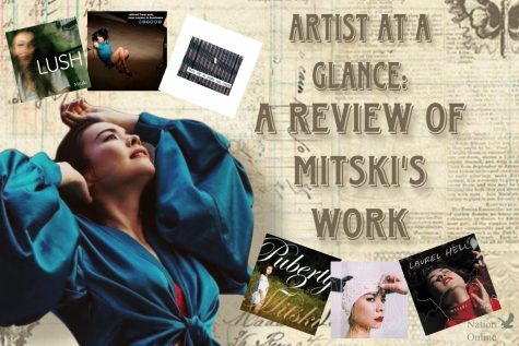 In a digitally constructed image is a indie rock artist, Mitski surrounded by the covers of her six album releases. Mitski first released music in 2012 with her first album, “Lush. Following her most recent release from 2022, “Laurel Hell,” rumors and speculation spread of Mitski no longer producing music. 