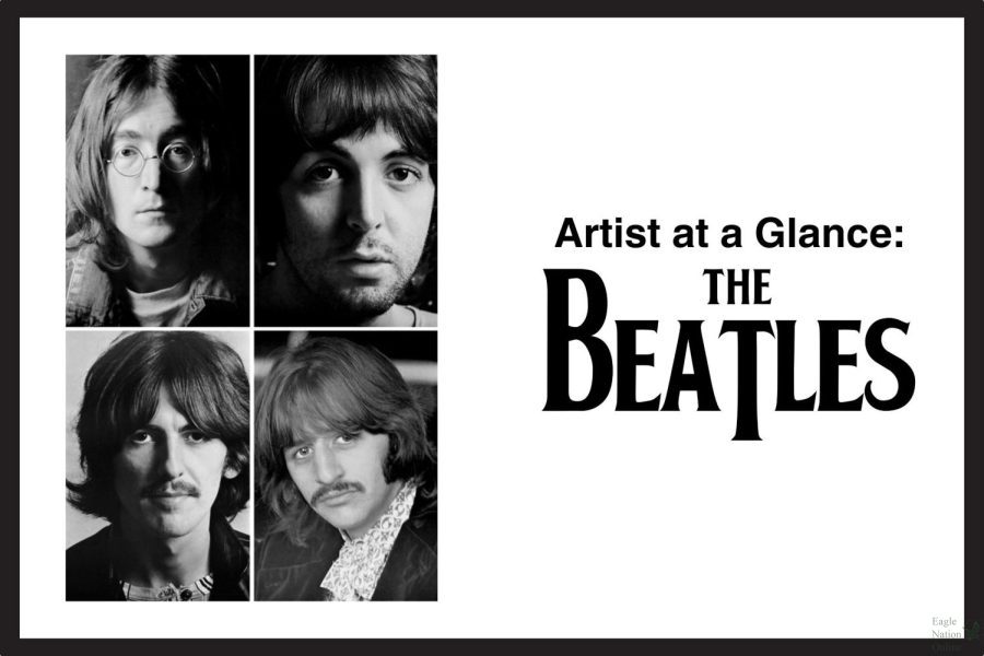 The+above+graphic+shows+the+four+members+of+British+rock+band+The+Beatles+side+by+side.+In+the+attached+review%2C+podcast+director+sophomore+Jake+Radcliffe+assesses+the+different+eras+of+The+Beatles.+The+Beatles+drastically+changed+music%2C+Radcliffe+said.+They+broke+down+barriers+and+changed+the+status+quo+of+the+music+industry.+Even+though+the+band+broke+up+decades+ago%2C+their+impact+can+still+be+felt+today%2C+as+their+music+continues+to+inspire+and+influence+new+generations+of+musicians+and+fans.+%28Based+on+the+The+Beatles+album+The+Beatles%2C+Radcliffe+created+the+digitally-constructed+image+using+Canva.%29