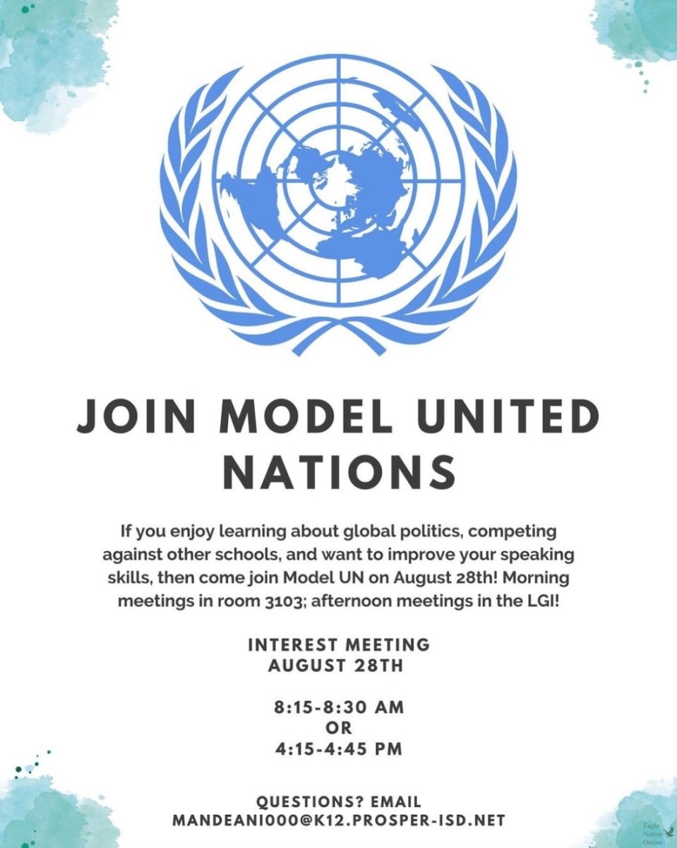 The first Model UN club meeting is Aug. 28 before and after school.