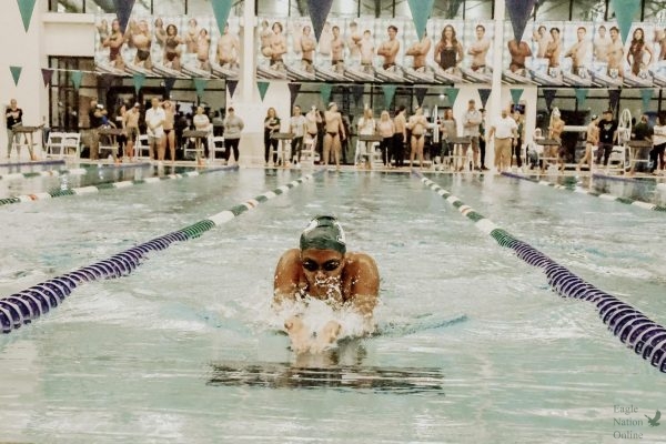 As she reaches forward, junior Duhita Sharma prepares for her next move. PHS Swim and Dive celebrated seniors on Jan. 10. Senior night and the last home meet of the season was hosted at the PISD Natatorium at 4 p.m.  