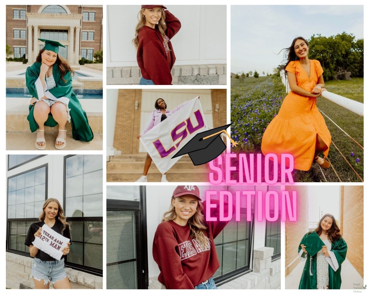 As all senior’s look forward to the next step in their journey’s, seniors Kaya Miller, Courtney Reed, Lily Goodman, and Kailyn Anderson pose for their seniors photos as a celebration for all of their accomplishments  throughout high school. Graduation will be at PISD Children’s Health Stadium on May 22. The ceremony will begin at 7:30 p.m. (Photos courtesy of junior Sofia Ayala)