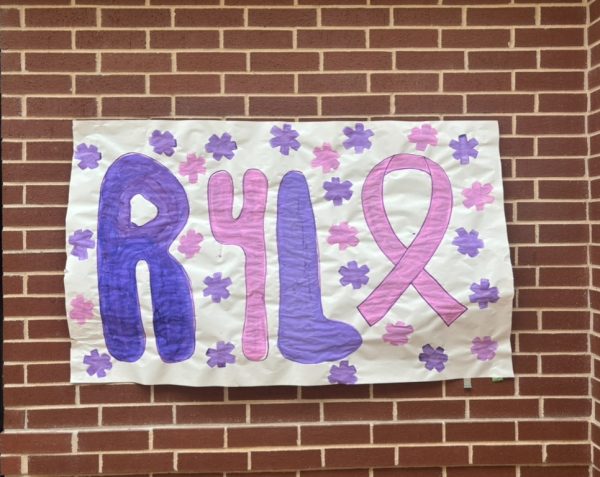 In front of the lower house, a Relay for Life sign, made by the student council, promotes the event. The event will be hosted to raise money against cancer. The fundraiser will be on the PHS Turf and Track, on April 12 from 6 – 10 p.m. 