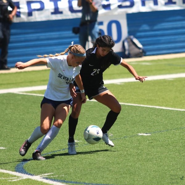 Eyes on the ball, freshman Samantha Tovar tries to block out the opponent. The Eagles end the season and make school history as they achieved their 1-0 win against Westlake during state finals. Along with this win, the Eagles are ranked no. 1 in state.