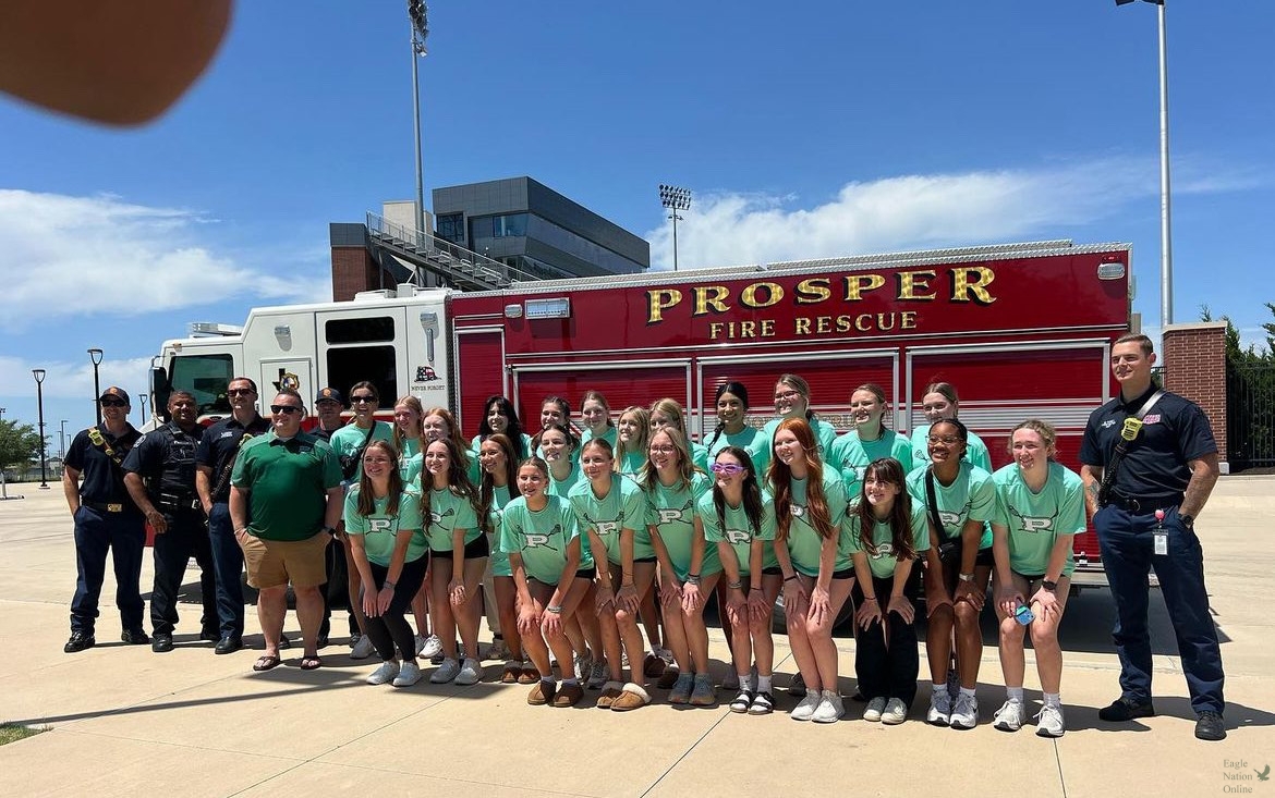 Before driving to the final four game in Houston, Texas, the Prosper Girls lacrosse team are sent off by the Prosper Fire Department. The girls lost  11-15 in the state semi-finals against Coppell. The game was hosted at Friendswood High School. 