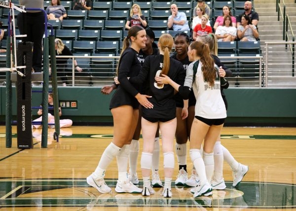 Huddled up on the court, seniors No. 10 Zahara Johnson, No. 11 Camila Cox, no. 10 Hannah Beauford, No.20 Sophie Bridges, No. 9 junior Emma Viars and No. 2 Keely Harrington come together after losing the point. "Volleyball is important to me because before I step on the court for every game I know I get to represent Prosper," Cox said. "This is something we take a lot of pride in."