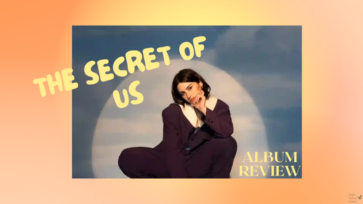 Head tilted, pictured on the Canva Gracie Abrams poses for her new album cover art. This is Abram's second studio album. Singer Taylor Swift is featured alongside Abrams on track five titled "Us." (Album cover by Interscope Records)