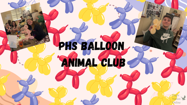 Having just finished their balloon animals, new members of the Balloon Animal Club excitedly leave the meeting, waiting for the next meeting. The first meeting was held Dec. 3. "It was a really fun time and I cant wait for the next one." junior Abby McGregor said. "Isabella makes it a really great experience for everyone." Graphic created by freshman Max Allen.