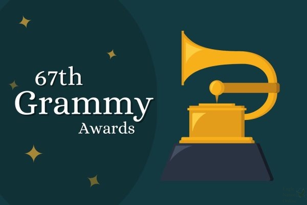 Through a image created with Canva, a gramophone is presented. This gramophone represents the Grammy Award, which is a golden award shaped like the phonograph. The award was named the Grammy to honor the gramophone and people in the music field in 1958.