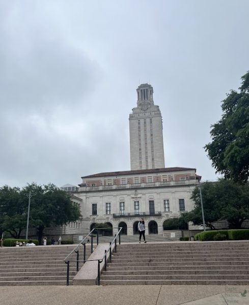 In the center of campus, the UT Austin Tower stands tall in the distance. It was built in 1934 – making it 91 years old. Every fifteen minutes, the tower rings its bells. 