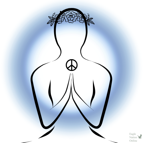 Graphic made by Jakobe Whale on Canva. The graphic shows a lined silhouette with a flower crown and a peace sign. "Peace of mind doesn’t mean to be pure or perfect," Whale said. "But to accept who you are as a person."