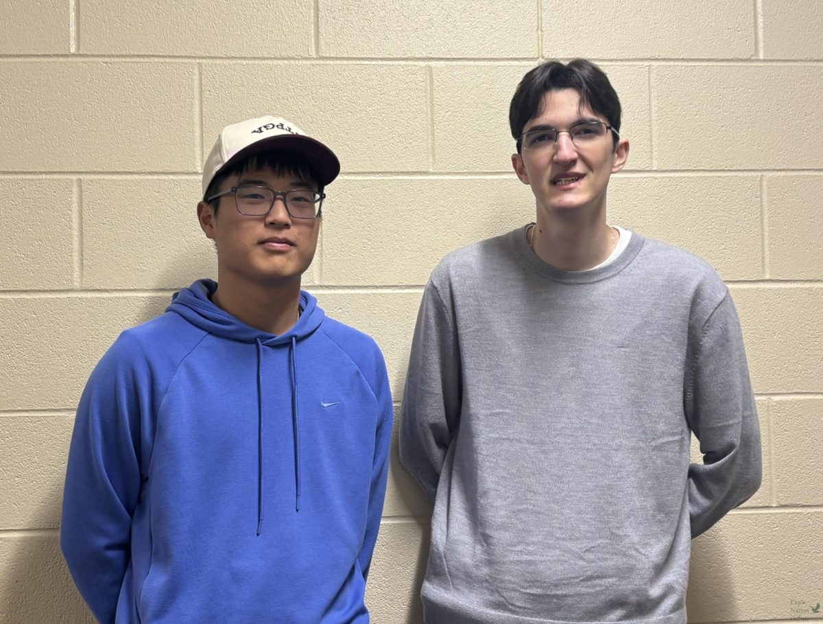Posing for the picture, seniors Yunjae Park and Ron Minin celebrate the deployment of Edgy AI. They started coding it a year and a half and just finished last month. "I would say both my parents (motivated me)," Minin said. "They both come from engineering backgrounds. My mom specifically is a software engineer."