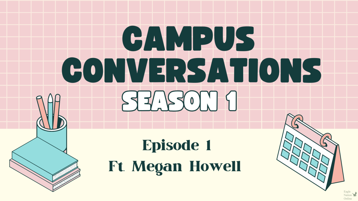 This graphic was made in Canva by Sahasra Kandiboyina. Campus Conversations is podcast hosted by Kandiboyina. She interviews experienced individuals for advice on life beyond high school.