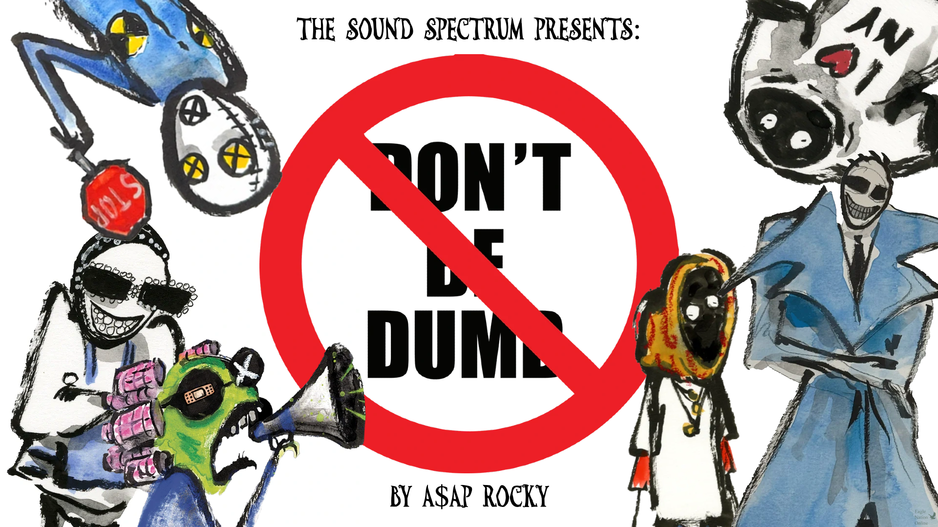 Through a graphic designed in Pixlr by sophomore Ethan Chatelain, the punk style of the tenth episode of the second season of The Sound Spectrum are presented. For this episode, hosts Chatelain and Victoria Byers reviewed and discussed A$AP Rocky's latest album, “Don't Be Dumb.” Overall, the album was rated seven and a half on the “Sound Spectrum” scale.