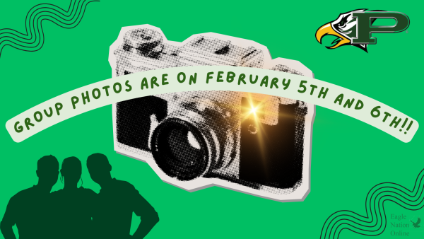 Group photos will happen on Feb. 5-6. The pictures will take place in the auditorium on the fifth and sixth from 9 a.m. to 3 p.m. "Students can expect to show up five minutes before their arrival time to be organized on stage for their group photo," yearbook adviser Hannah Potter said. "They will write their names down in the order of the rows that they were in for the photo, and then they can leave."

