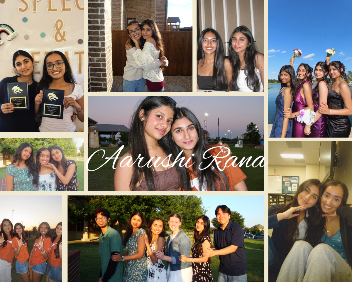 In a collage of photos, senior Aarushi Rana showcases her highschool memories. Rana has been on the newspaper team for two years. "Journalism has my heart," Rana said. "I have made some of my best memories in this room."
