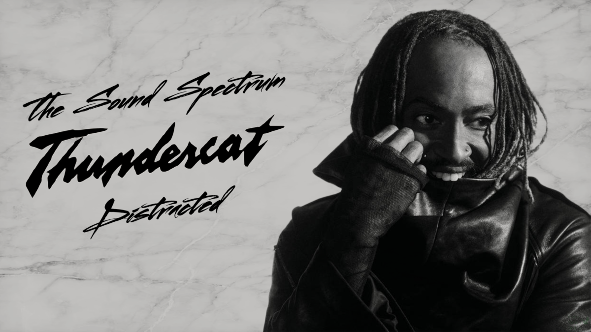 Through a graphic designed in Pixlr by sophomore Ethan Chatelain, the minimalistic style of the fourteenth episode of the second season of The Sound Spectrum is presented. For this episode, hosts Chatelain and Victoria Byers review and discuss Thundercat’s latest album, “Distracted” Overall, the album was rated an eight on the “Sound Spectrum” scale.